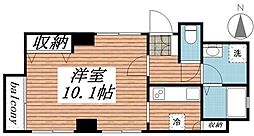 サルドュセジュール 1Kの間取図画像