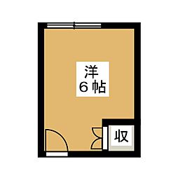 秀栄ハイツ ワンルームの間取図画像