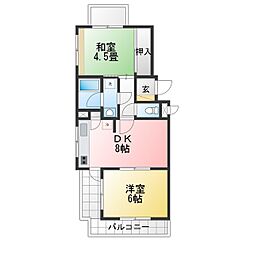セントラルハイツ小岩 2LDKの間取図画像