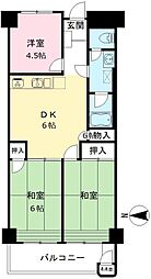 めじろ台ハイム 3DKの間取図画像