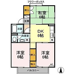 西武多摩湖線 多摩湖駅 徒歩2分の賃貸アパート 2階3DKの間取り
