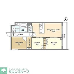 ASYLCOURT練馬中村橋 2SLDKの間取図画像