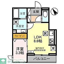 東武東上線 朝霞駅 徒歩15分の賃貸アパート 1階1LDKの間取り