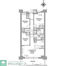 西武多摩湖線 八坂駅 徒歩8分の賃貸マンション 2階3LDKの間取り