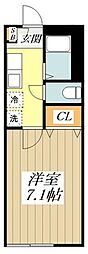 西武新宿線 田無駅 徒歩2分の賃貸アパート 2階1Kの間取り