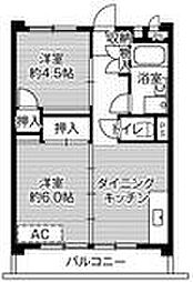 ビレッジハウス向台タワー 2DKの間取図画像