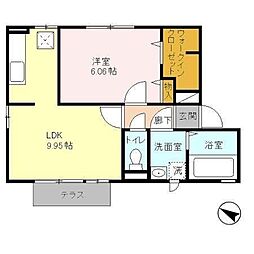 ピュアティ2 1LDKの間取図画像
