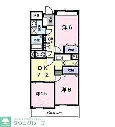 エクセレント・ティア 3DKの間取図画像
