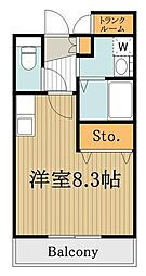 ローズスクエア ワンルームの間取図画像