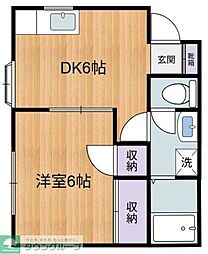 第2グリーンハイツ 1DKの間取図画像