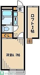 レオパレスゴールデンヴィレッヂ 1Kの間取図画像