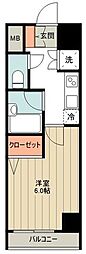 スパシエ練馬アヴィニティー 1Kの間取図画像