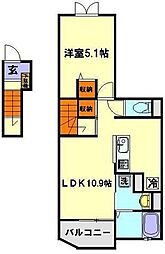 ブレイブコート2 1LDKの間取図画像