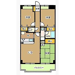 ボヌール高松 3LDKの間取図画像
