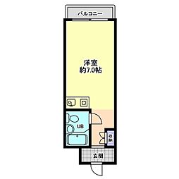 プラザ信開工大 ワンルームの間取図画像