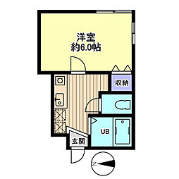 信開セルーラ金沢南 1Kの間取図画像