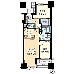 プレミア富山駅前 2LDKの間取図画像