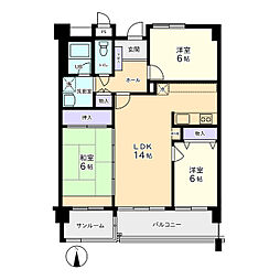 エスカイア永楽町 3LDKの間取図画像