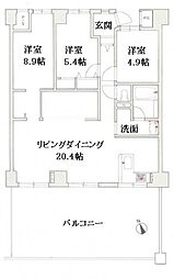 アパガーデンハイツ富山駅前東館 3LDKの間取図画像