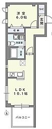 マ・メゾン 2階1LDKの間取り