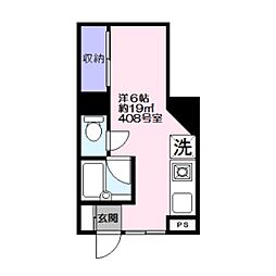 松原マンション ワンルームの間取図画像