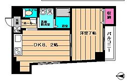 パラッツォデルソル 1DKの間取図画像