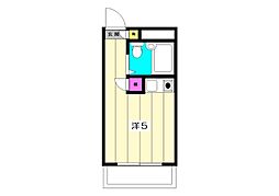 自由ヶ丘ガーデン ワンルームの間取図画像