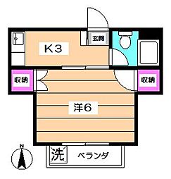 山菱高円寺南アネックス 1Kの間取図画像