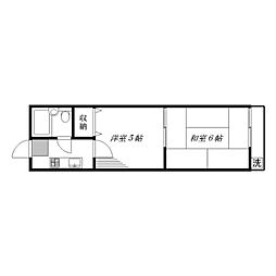 アーバンハイツ 2Kの間取図画像