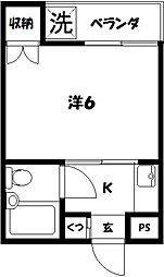 フラット江古田 1Kの間取図画像