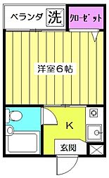 フラット桜台 1Kの間取図画像