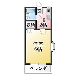 ハイツ小川 1Kの間取図画像