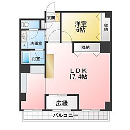西船橋セントラルマンション 1LDKの間取図画像