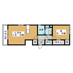 グランディオ西船 1LDKの間取図画像