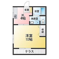ヒルコート東中山 1Kの間取図画像