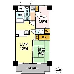 フジヴェール法蓮寺山 2LDKの間取図画像
