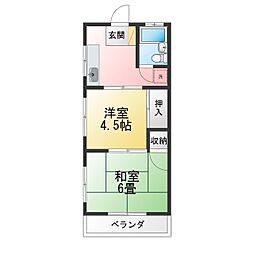 ハイツ越川 2Kの間取図画像