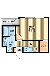 S-FORT西船橋 1Kの間取図画像