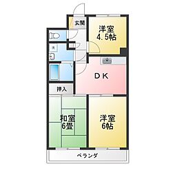 サンヒルズ2 3DKの間取図画像