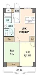 ハイブリッジソシア 2LDKの間取図画像