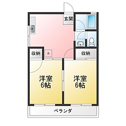 シュロスYK 2DKの間取図画像