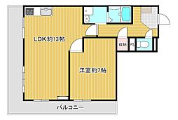 サンエイトONO2 1LDKの間取図画像
