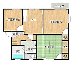 ハイツあきくさB 3DKの間取図画像