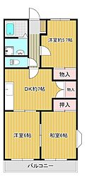 オステンハイム 3DKの間取図画像