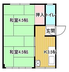 大山ビル 2Kの間取図画像