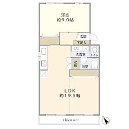 行徳コリーナ 1LDKの間取図画像