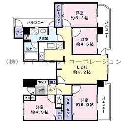 グリーンパーク新小岩 4LDKの間取図画像