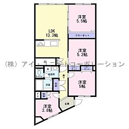 西船橋ハイリビング 4LDKの間取図画像