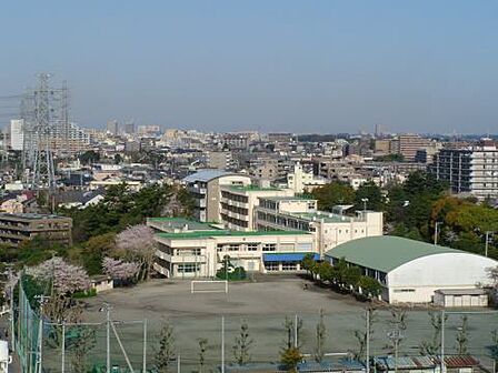 中学校「船橋市立海神中学校まで1900m」