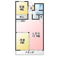 日暮ビル 2LDKの間取図画像